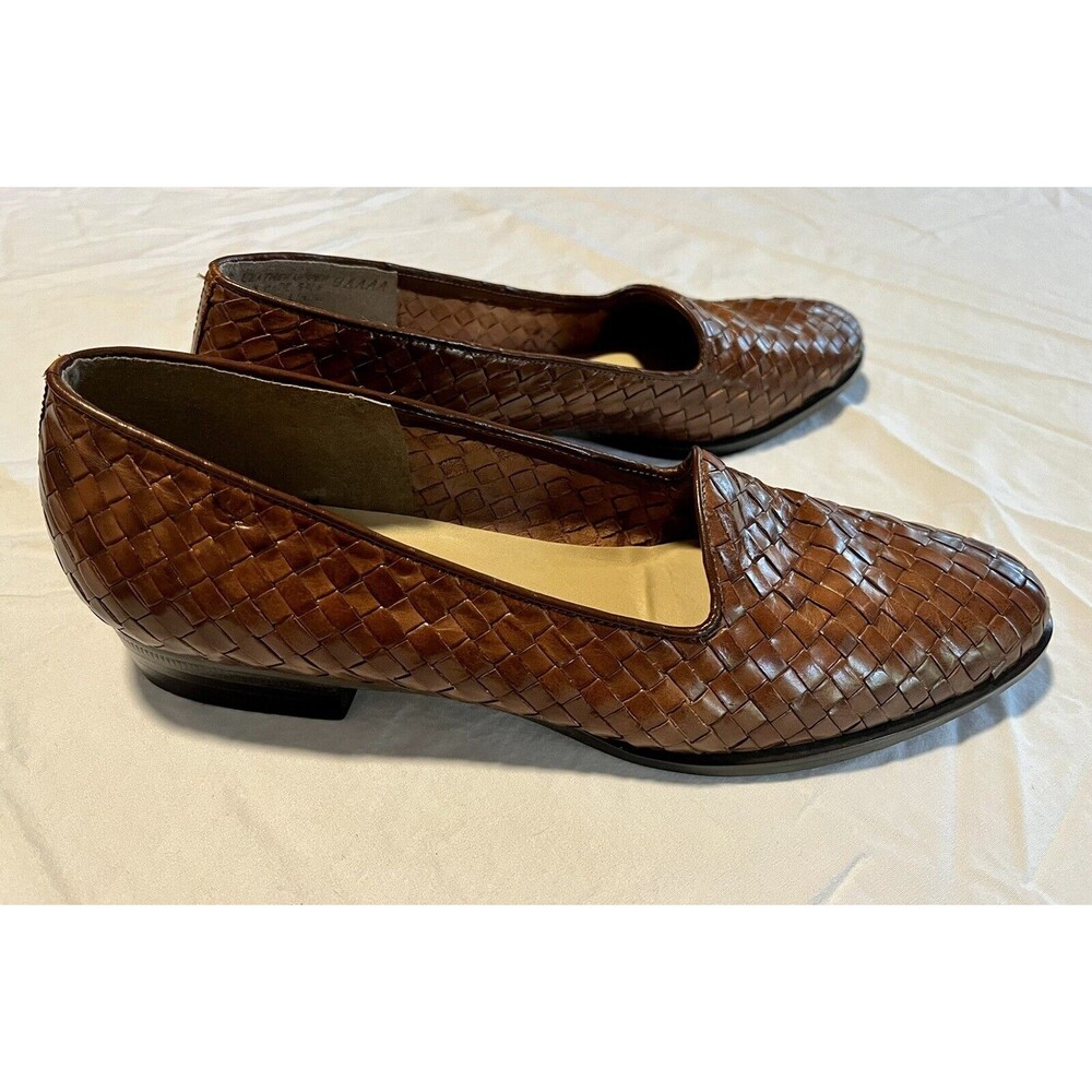 Selby Diana leather basketweave Flat Dress shoes 9AAAA